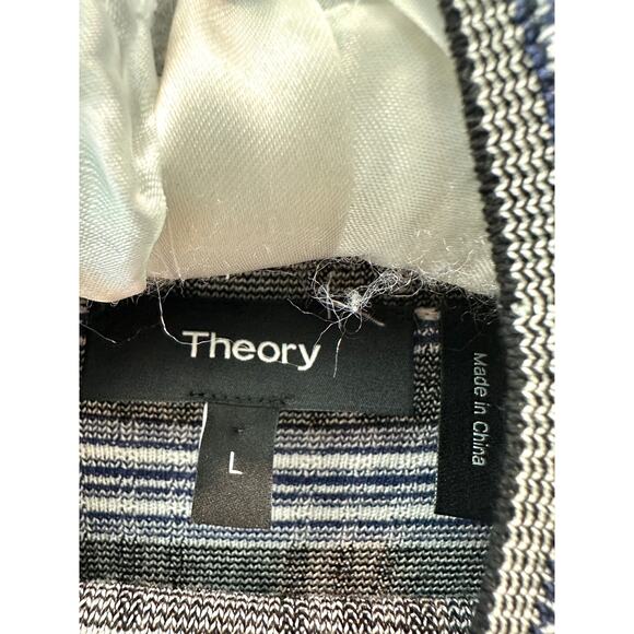 THEORY | Plaid Fitted Turtleneck Long Sleeve Sweater Top | Size Large - Picture 5 of 6